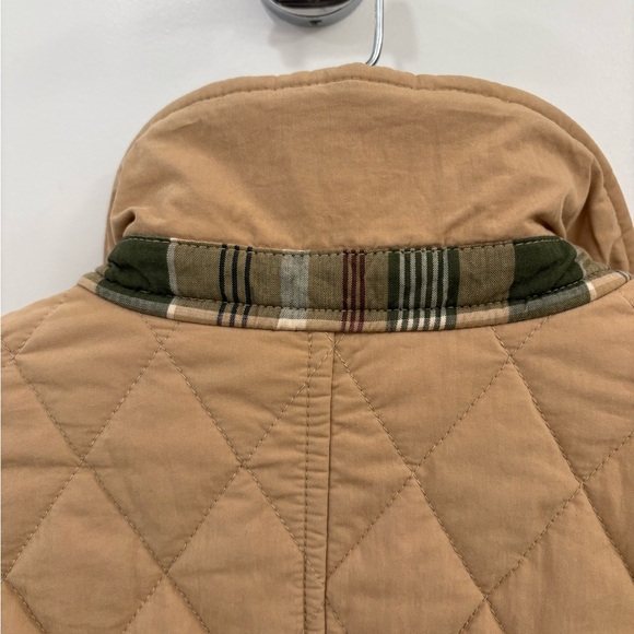 Vintage LL Bean Quilted Khaki Farmhouse Barn Coat Size Large - Picture 13 of 16